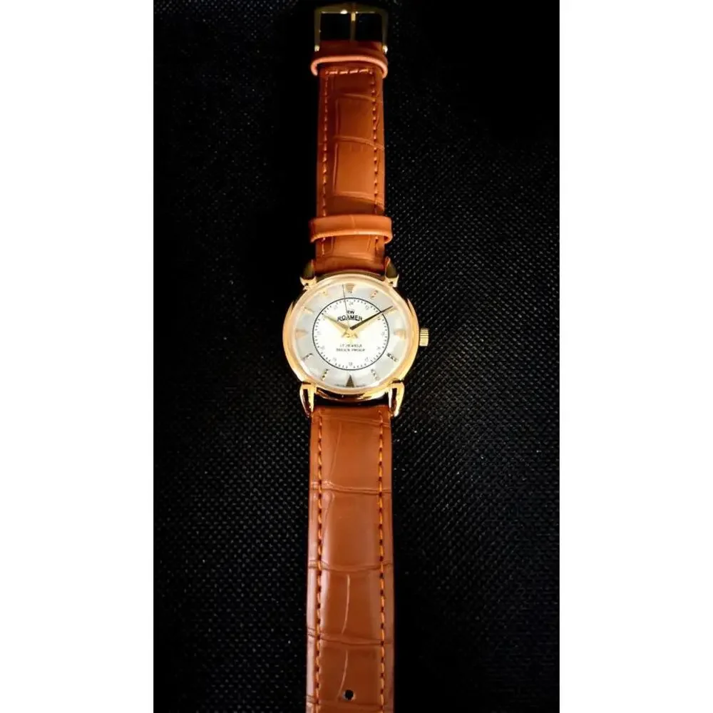 Vintage Roamer‎ Men's Leather Mechanical Watch RARE